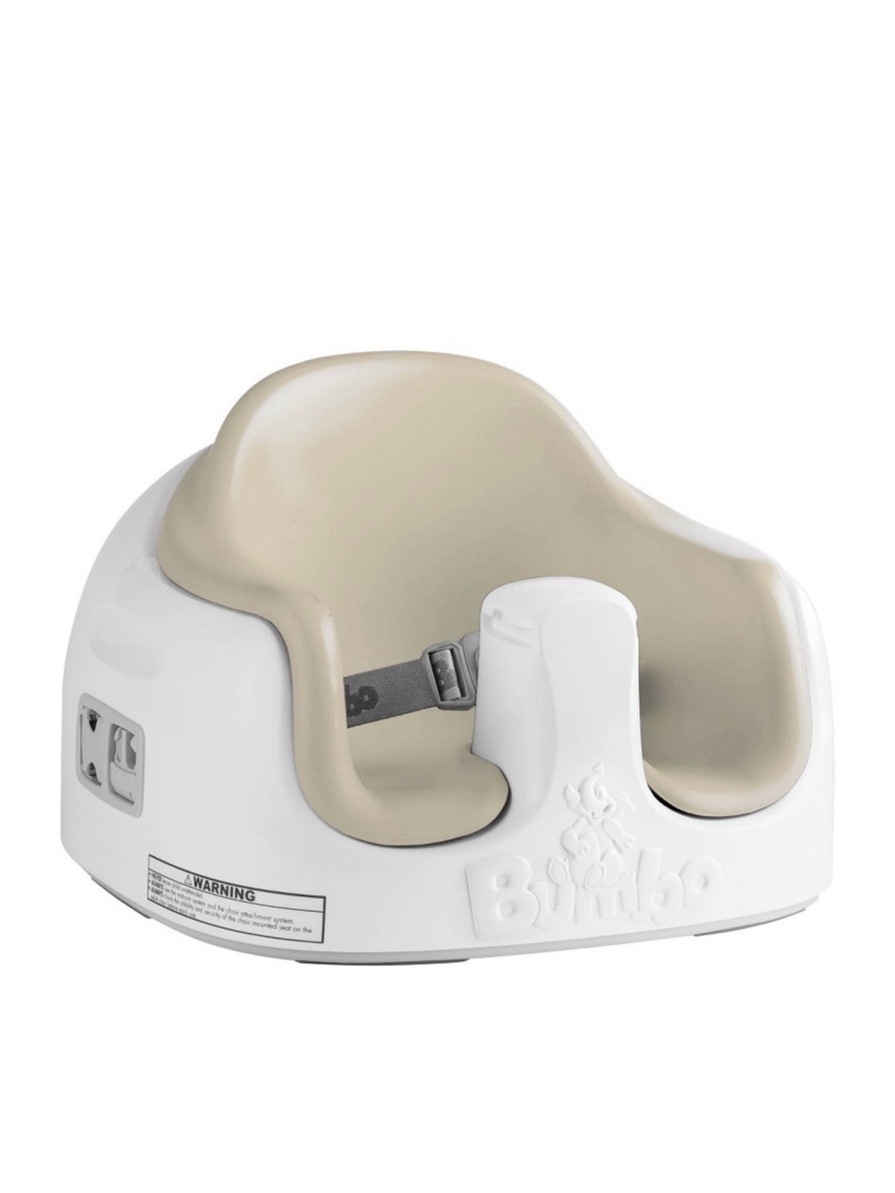 Bumbo Baby Infant Seat with Removable Tray White and Taupe 6-36M